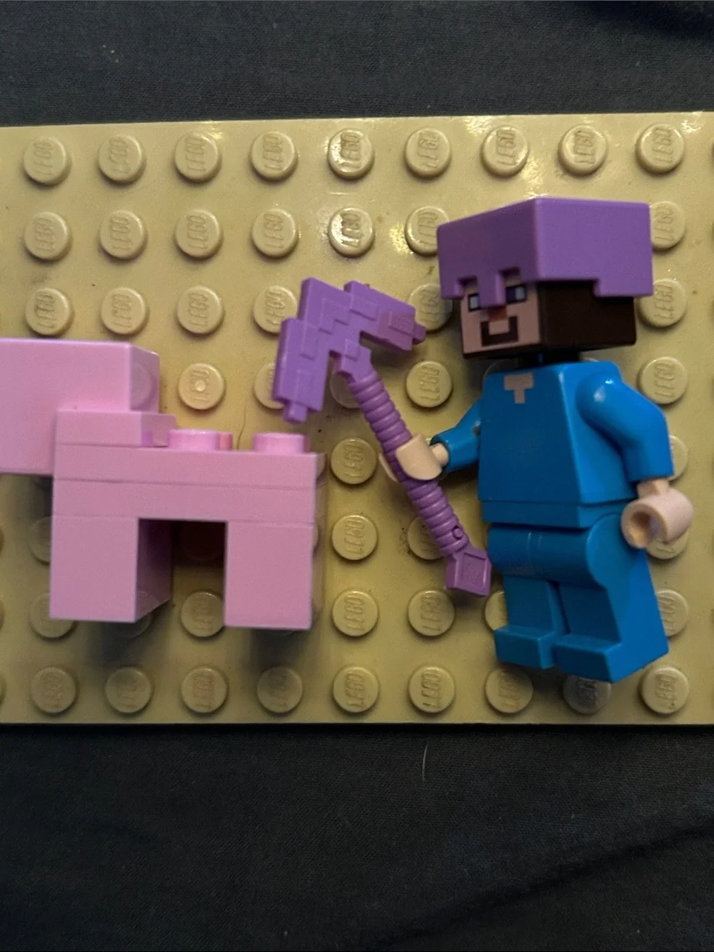 Lego Minecraft pig and Steve